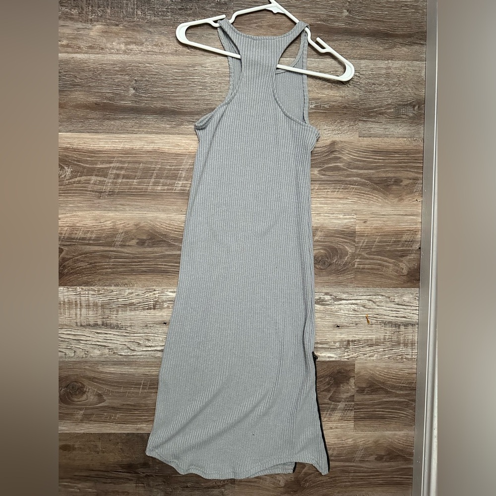 Gray Racerback Ribbed Dress - Picture 2 of 2
